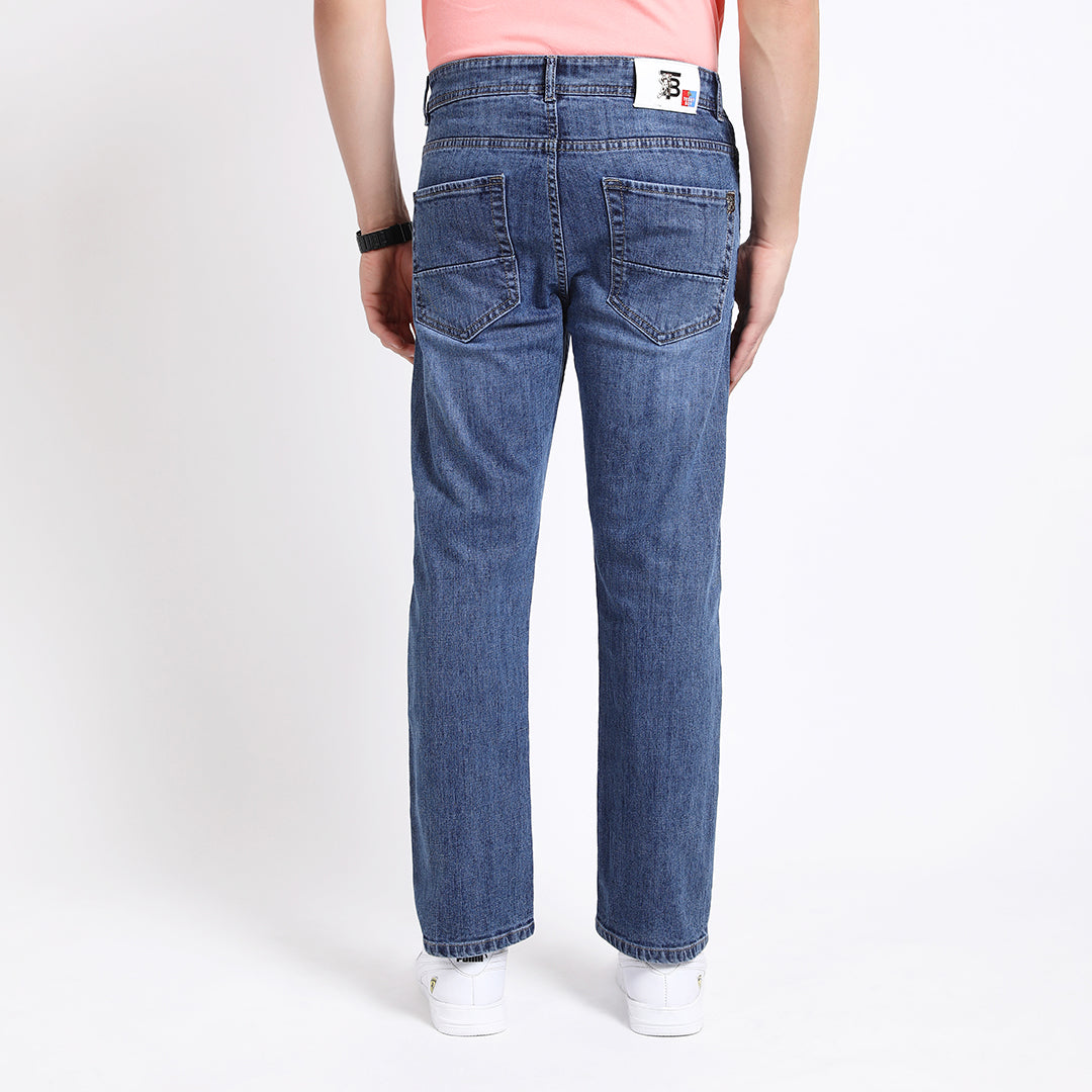 BLUE BAGGY FIT JEAN TEDDY 4678-1